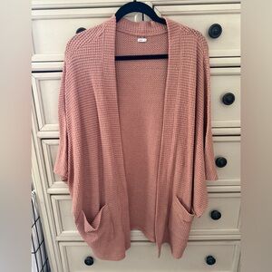 Aerie Dusty Rose Waffle Knit Cardigan